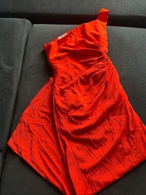 House of CB Red One-Shoulder Evening Dress